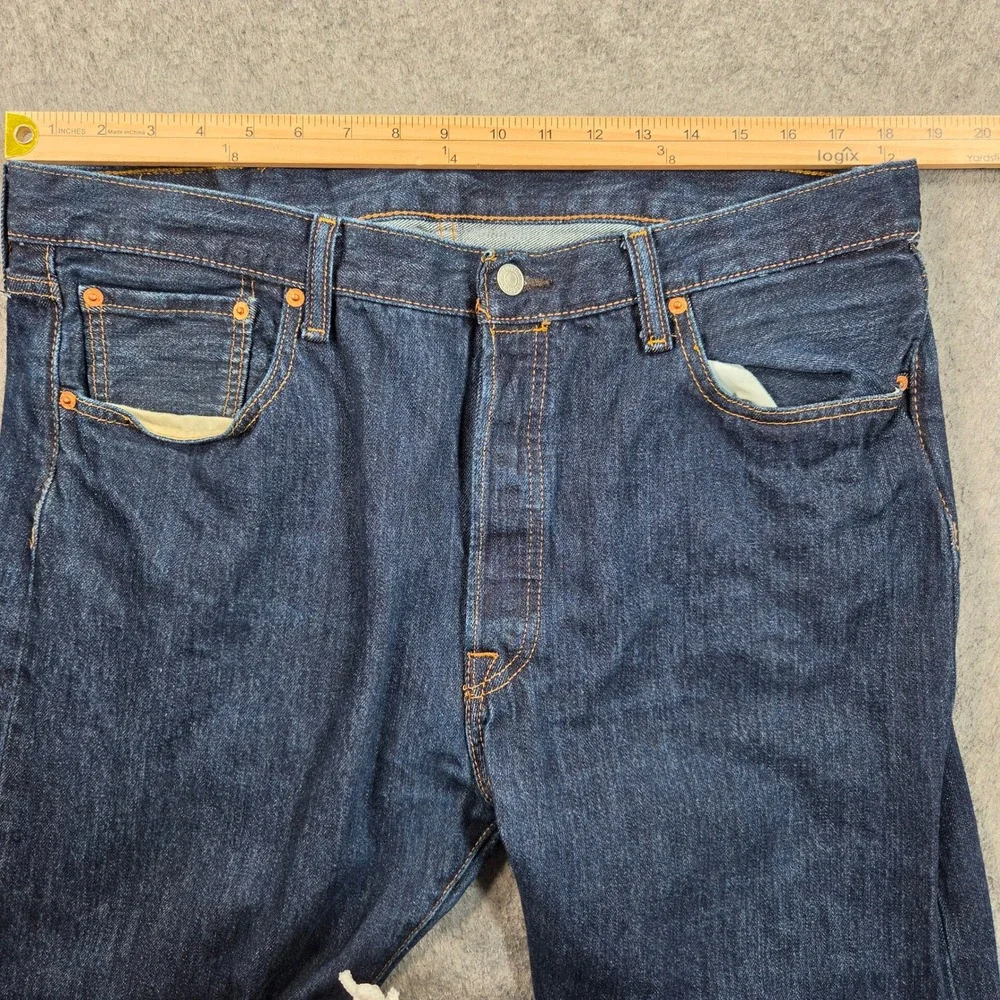 Levis 501 Original Fit Jeans Mens 37x29 (tag 38x30) Blue Straight Leg Button Fly